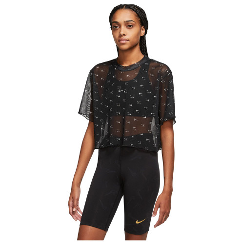 Nike Γυναικεία κοντομάνικη μπλούζα W Sportswear Air AOP Mesh SS Crop Top